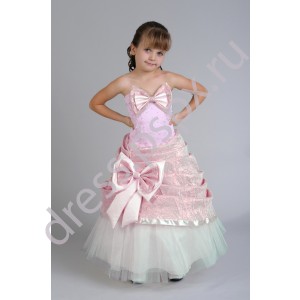 Платье для девочки Дарина 2 банта розовое
