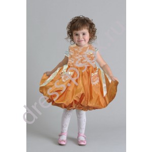 Платье для девочки Пупс баллон оранжевое