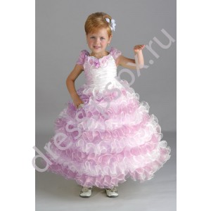 Платье для девочки Волна бело-розовая