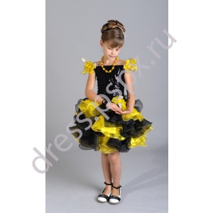 Платье для девочек Утенок черно-желтое