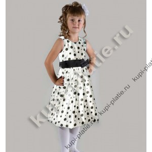 Платье для девочки Дорина баллон белый горох 2012