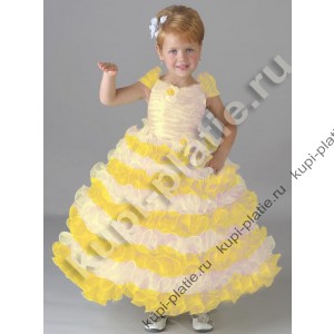 Платье для девочки Новая волна айвори-желтое