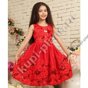 Платье для девочек Розалия-1 красное