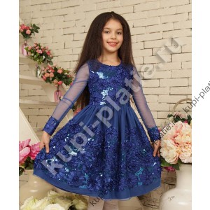 Платье для девочки Розалия-2 васильковое