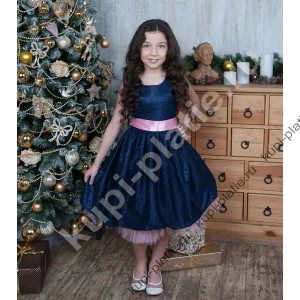 Детское Платье Подросток темно-синий с розовым