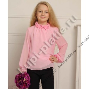 Блузка для девочек Шифон рюша розовая